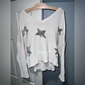 POL Cropped Oversized Hooded Knit Sweater